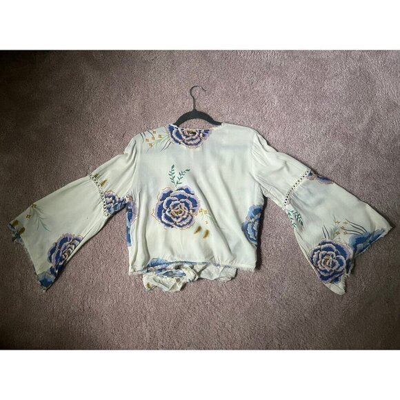 Floral Wrap Top - Picture 2 of 4